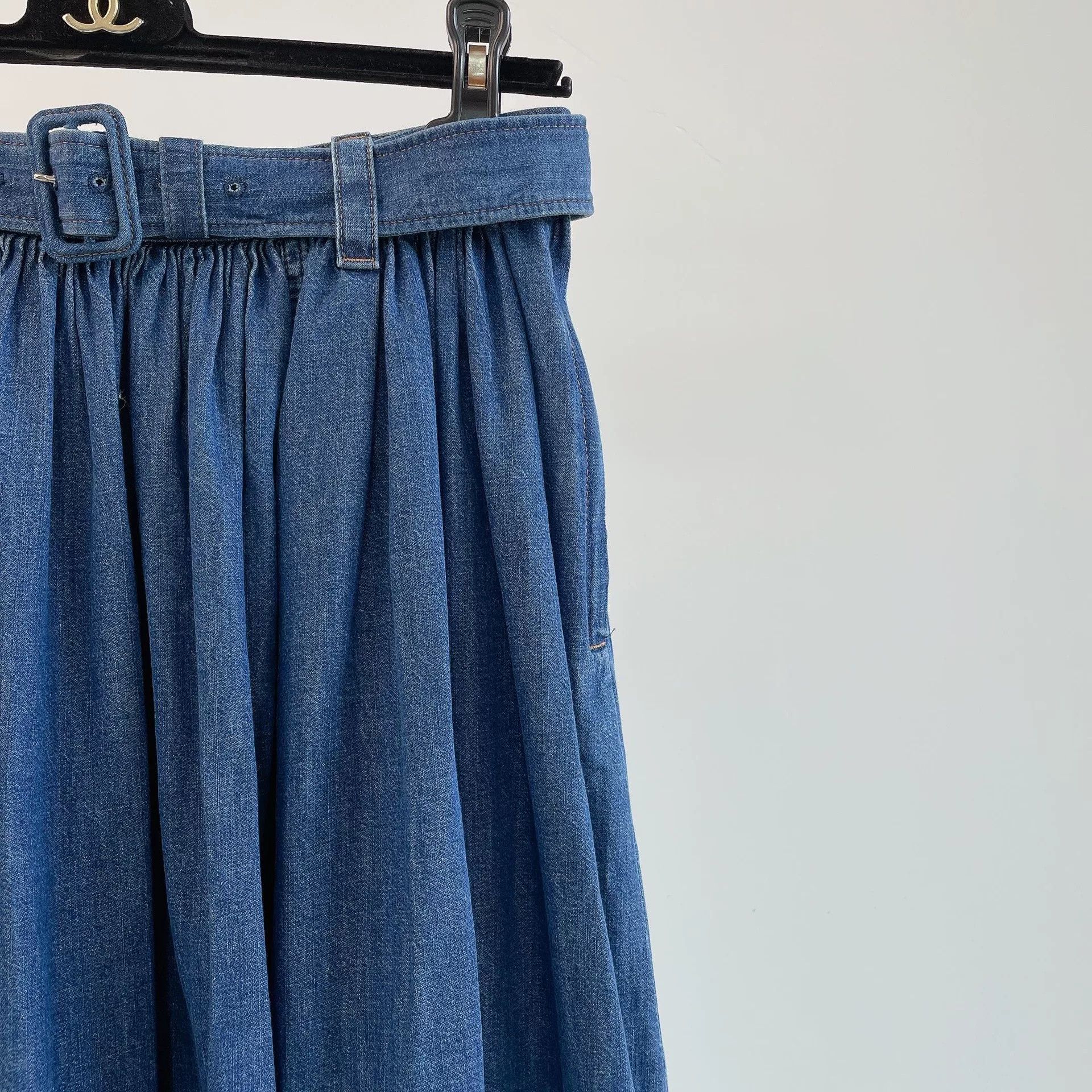 Prada PRADA Blue Denim Midi Skirt Size US 36 / EU 52 - 4 Thumbnail