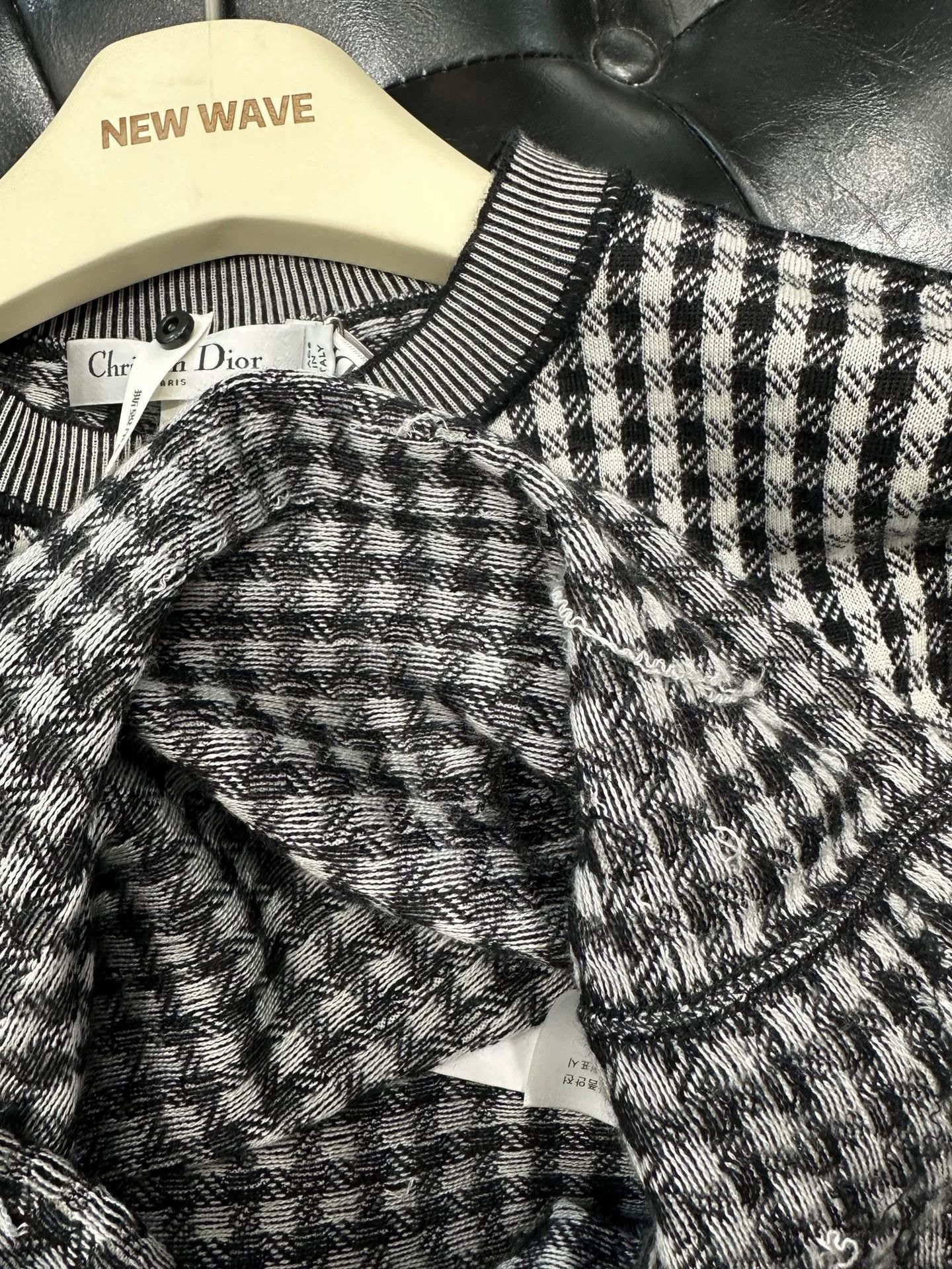 Dior dior houndstooth knit short sleeve top Size US S / EU 44-46 / 1 - 6 Thumbnail
