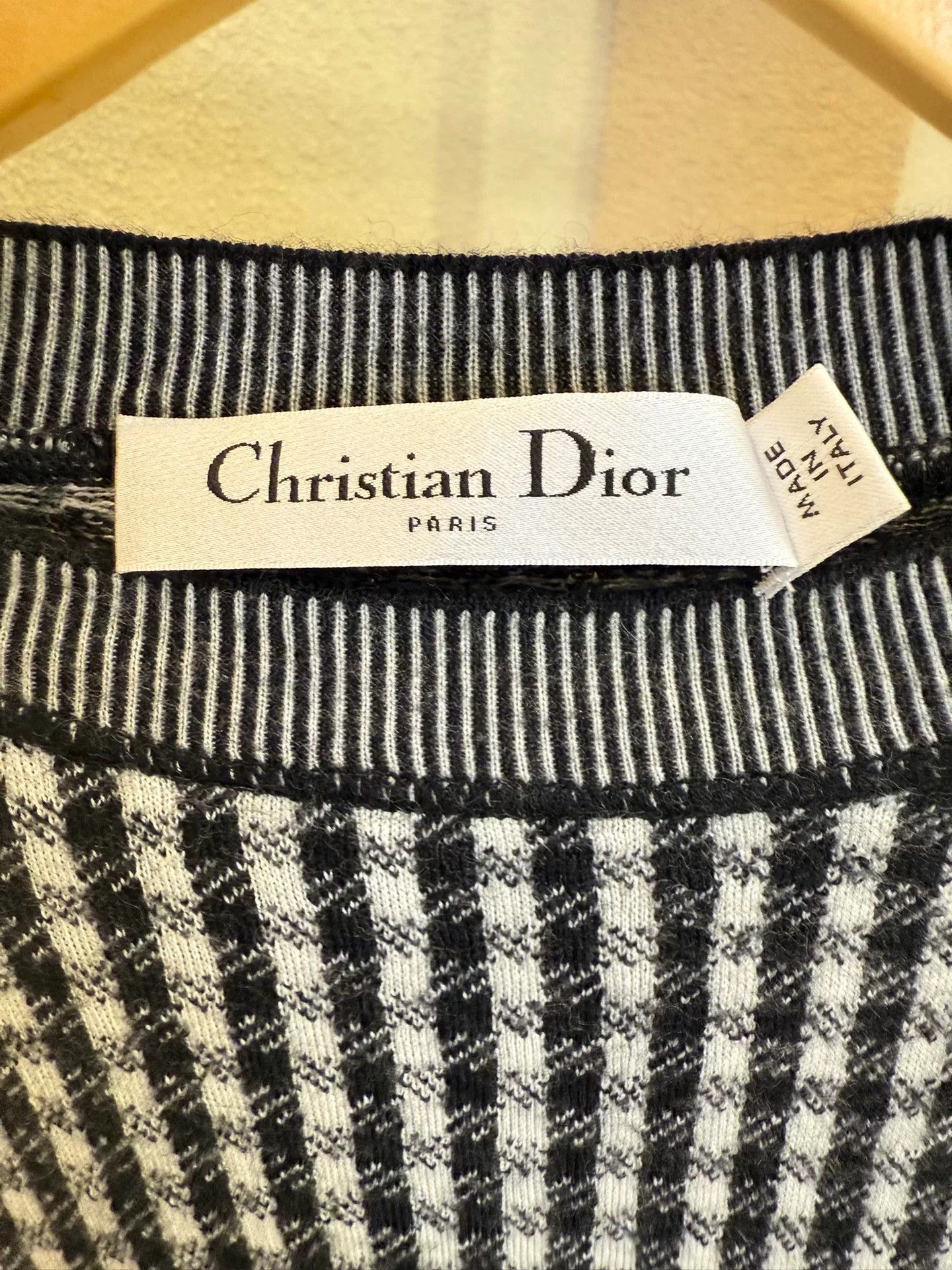Dior dior checkered cashmere short sleeve top Size US S / EU 44-46 / 1 - 4 Thumbnail