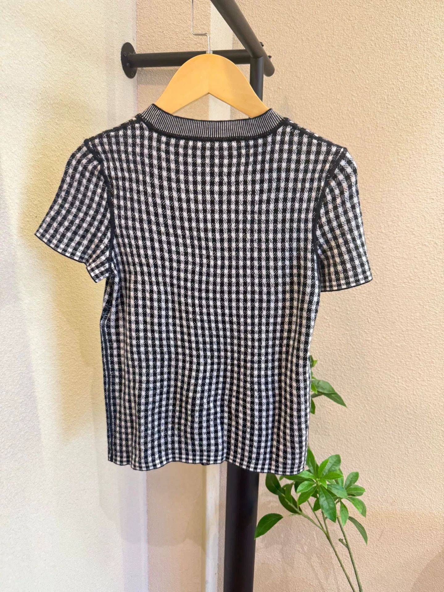 Dior dior checkered cashmere short sleeve top Size US S / EU 44-46 / 1 - 2 Thumbnail