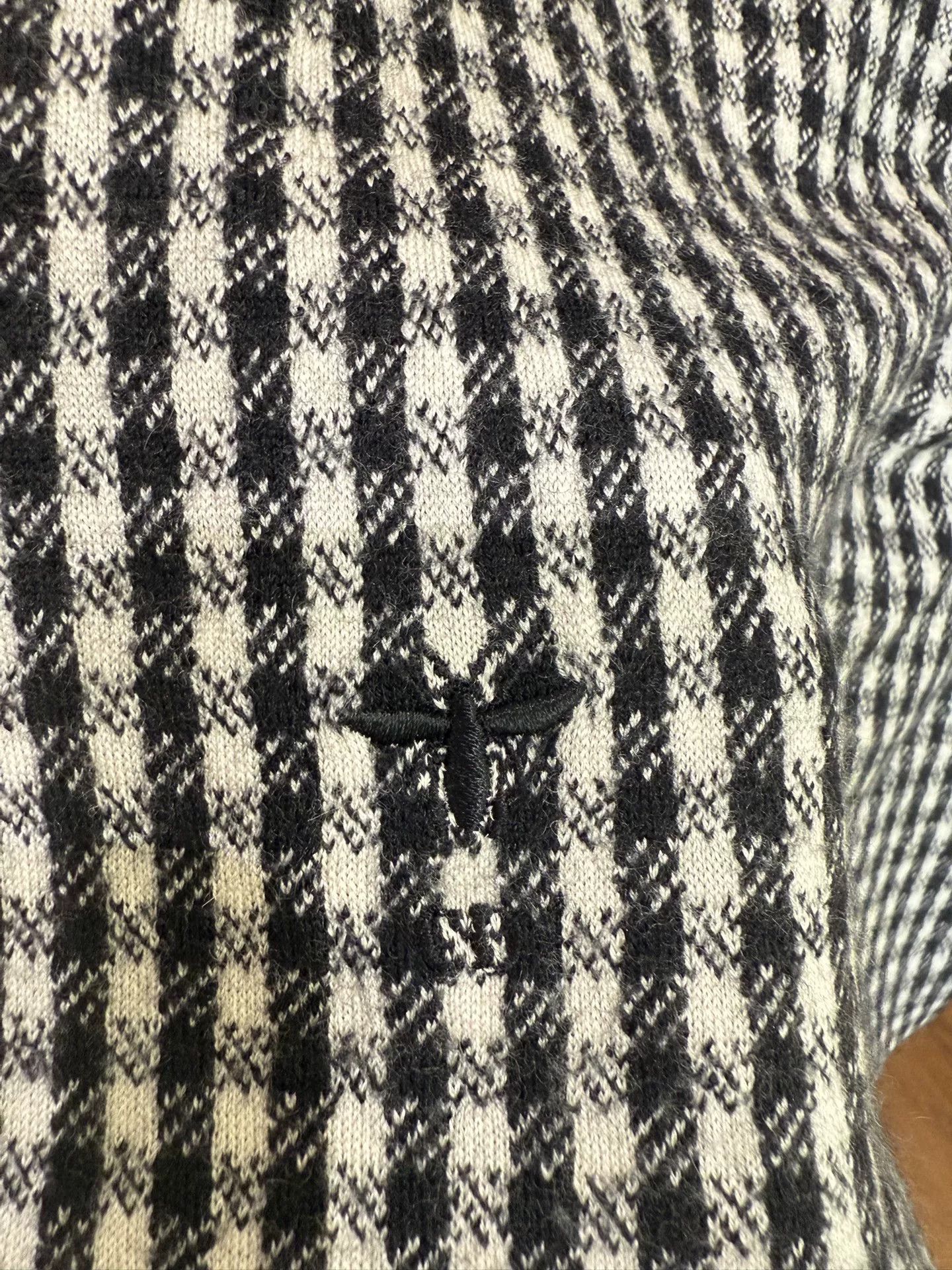 Dior dior checkered cashmere short sleeve top Size US S / EU 44-46 / 1 - 3 Thumbnail