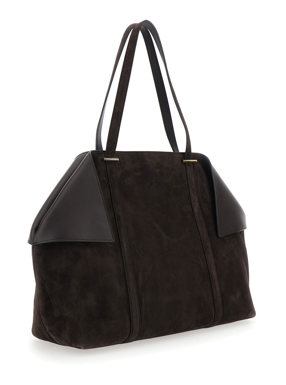 Salvatore Ferragamo Brown Tote bag with Folded Corners and Logo Lettering Embossed on the Front in Suede Woman Size ONE SIZE - 3 Thumbnail