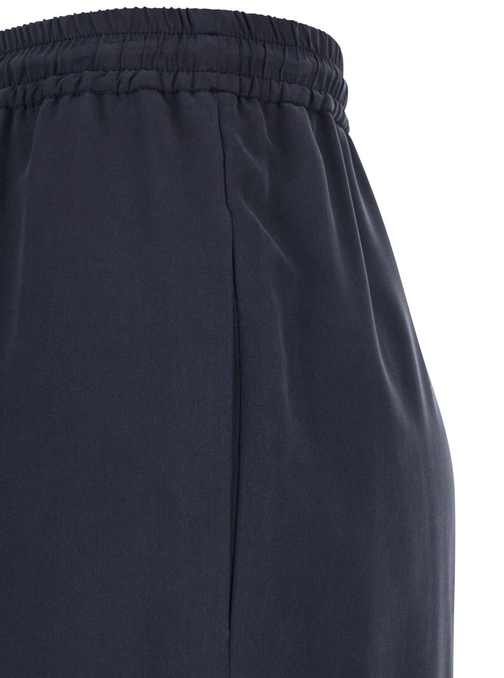 Max Mara 'Genero' Blue Silk Pants with Elastic Waist and Drawstring Woman Size 28" / US 6 / IT 42 - 3 Thumbnail