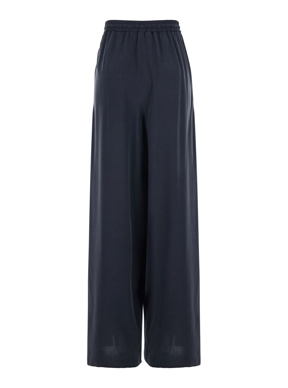 Max Mara 'Genero' Blue Silk Pants with Elastic Waist and Drawstring Woman Size 28" / US 6 / IT 42 - 2 Thumbnail