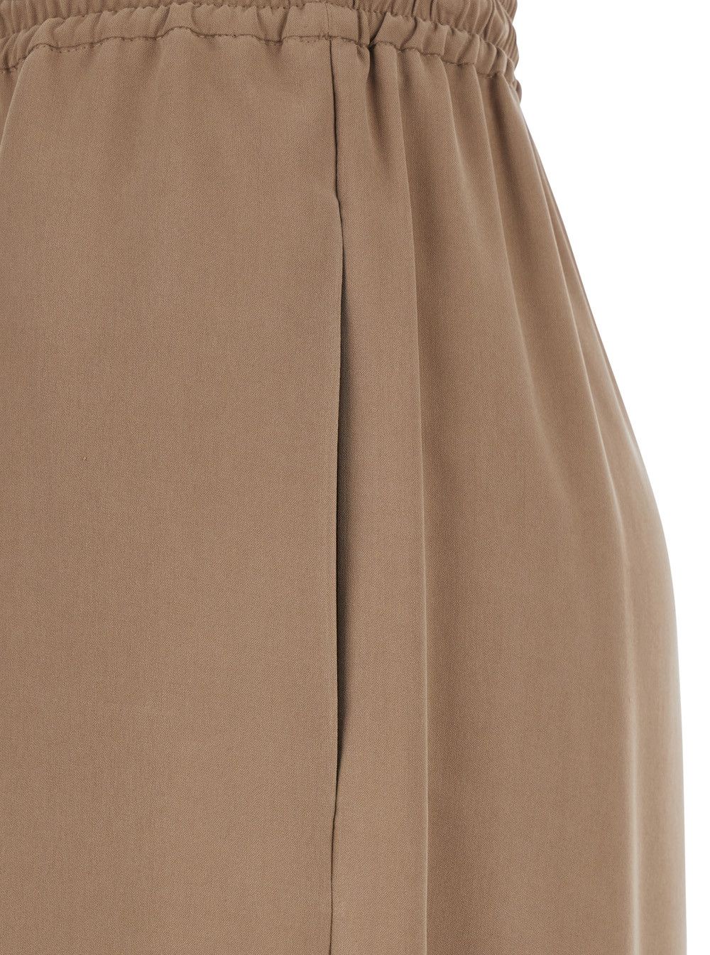 Max Mara Beige 'Genero' Pants with Elastic Waist and Silk Drawstring for Women Size 30" / US 8 / IT 44 - 3 Thumbnail