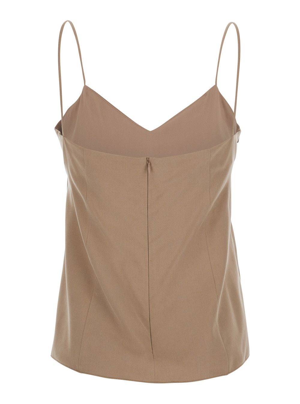 Max Mara 'Umbia' Beige Silk Top with Thin Straps and V-Neck on the Front Woman Size M / US 6-8 / IT 42-44 - 2 Thumbnail