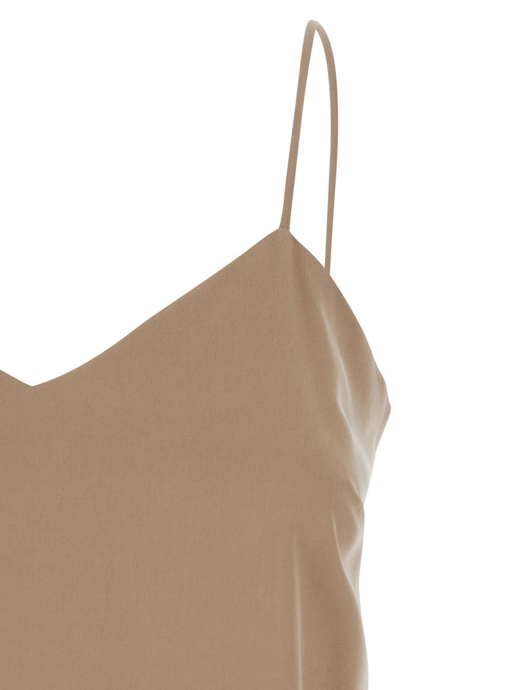 Max Mara 'Umbia' Beige Silk Top with Thin Straps and V-Neck on the Front Woman Size M / US 6-8 / IT 42-44 - 3 Thumbnail
