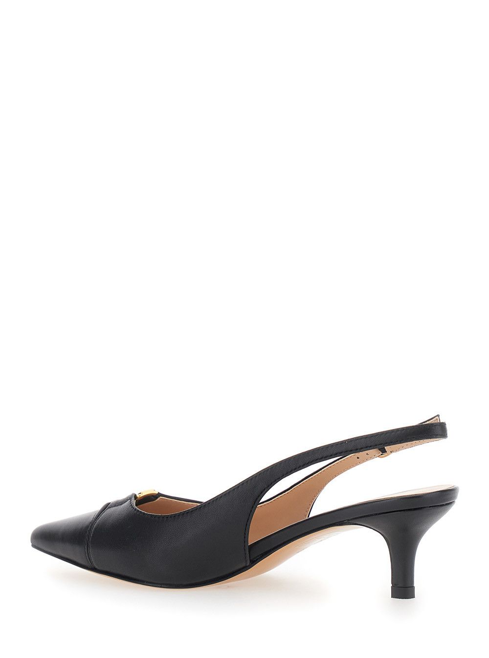 TWINSET Black 'Nera' Pointed Toe Leather Pumps Size US 7 / IT 37 - 3 Thumbnail