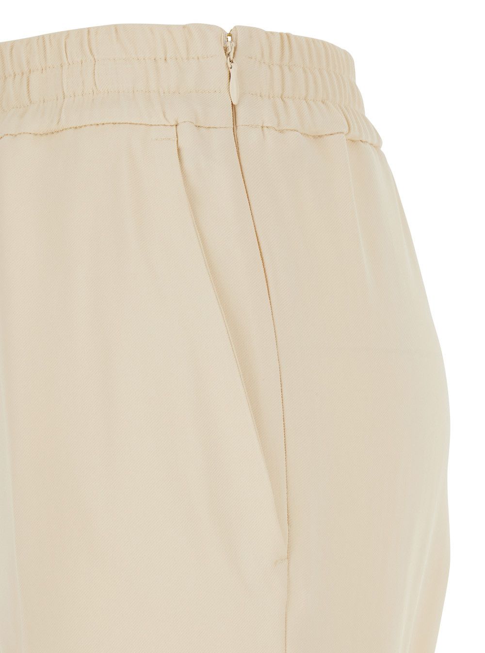 TWINSET Beige Pants with Elastic Waist and Logo Plate on the Back Size 30" / US 8 / IT 44 - 3 Thumbnail