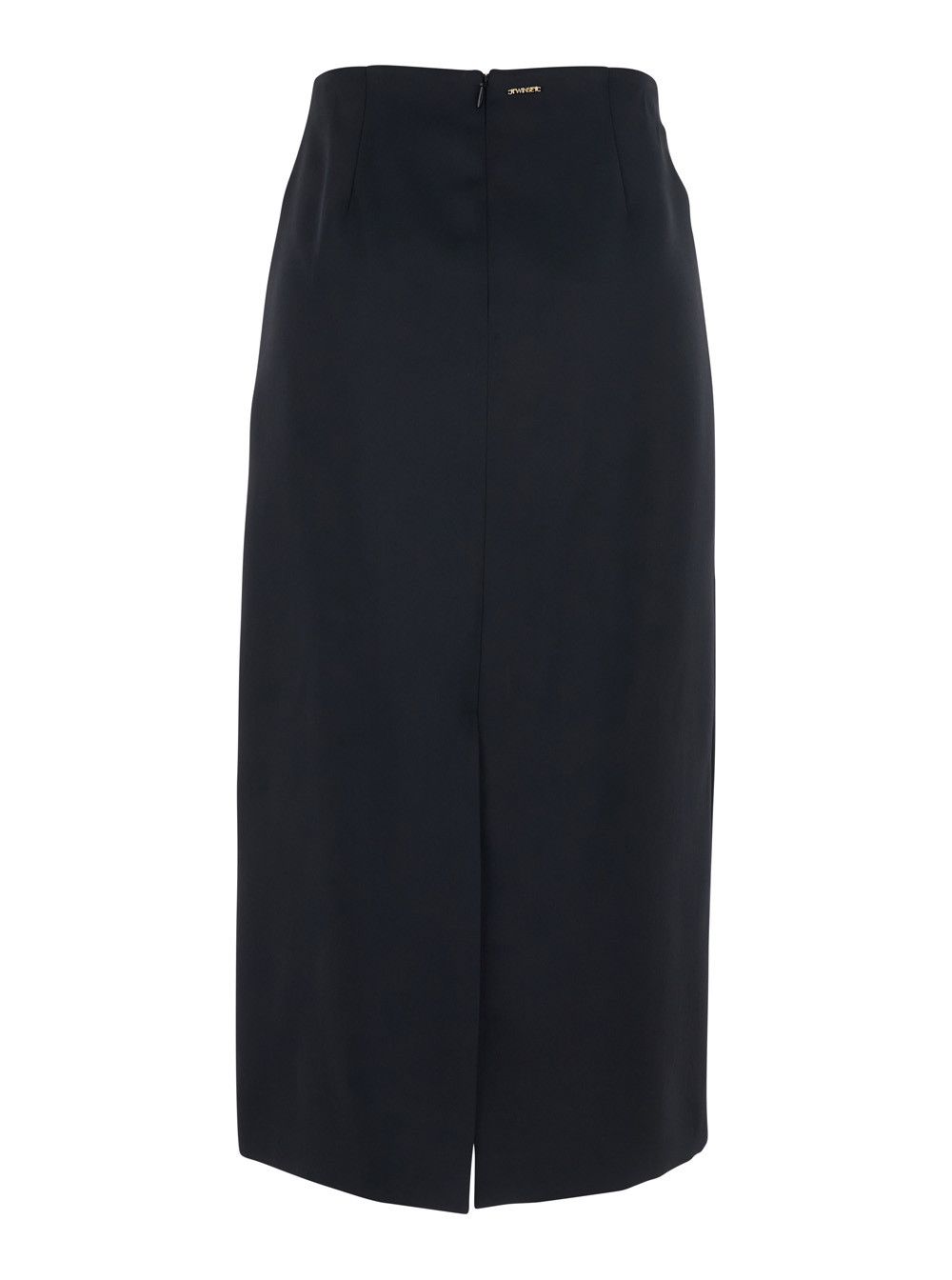 TWINSET Skirt with Zip Closure on the Back and Logo Plate on the Back in Black Fabric for Women Size 30" / US 8 / IT 44 - 2 Thumbnail