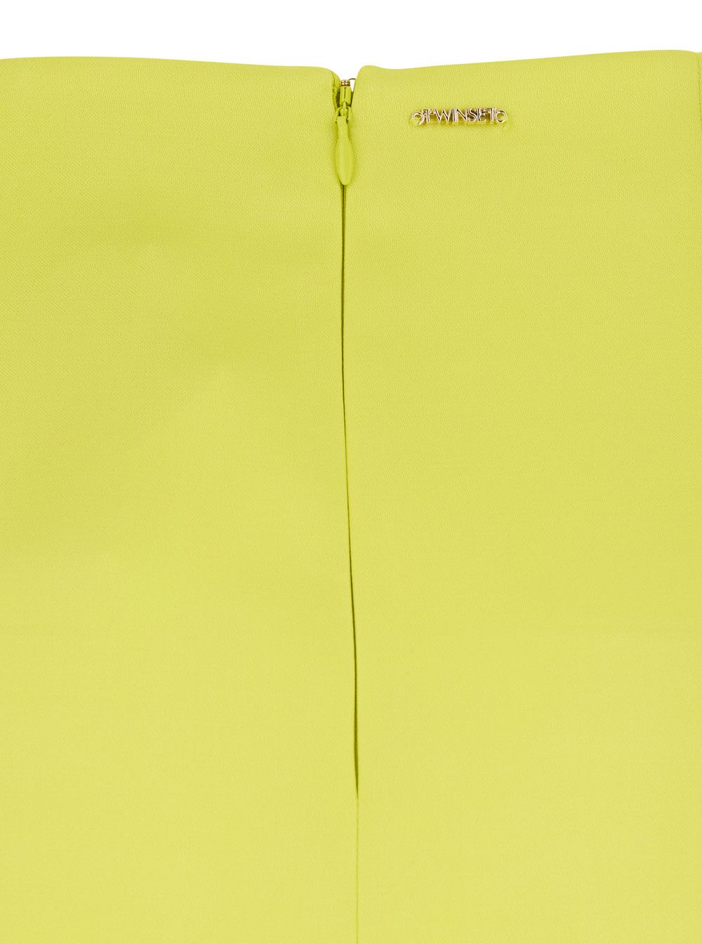 TWINSET Yellow Skirt with Zip Closure at the Back and Logo Plate on the Back in Women's Fabric Size 28" / US 6 / IT 42 - 3 Thumbnail