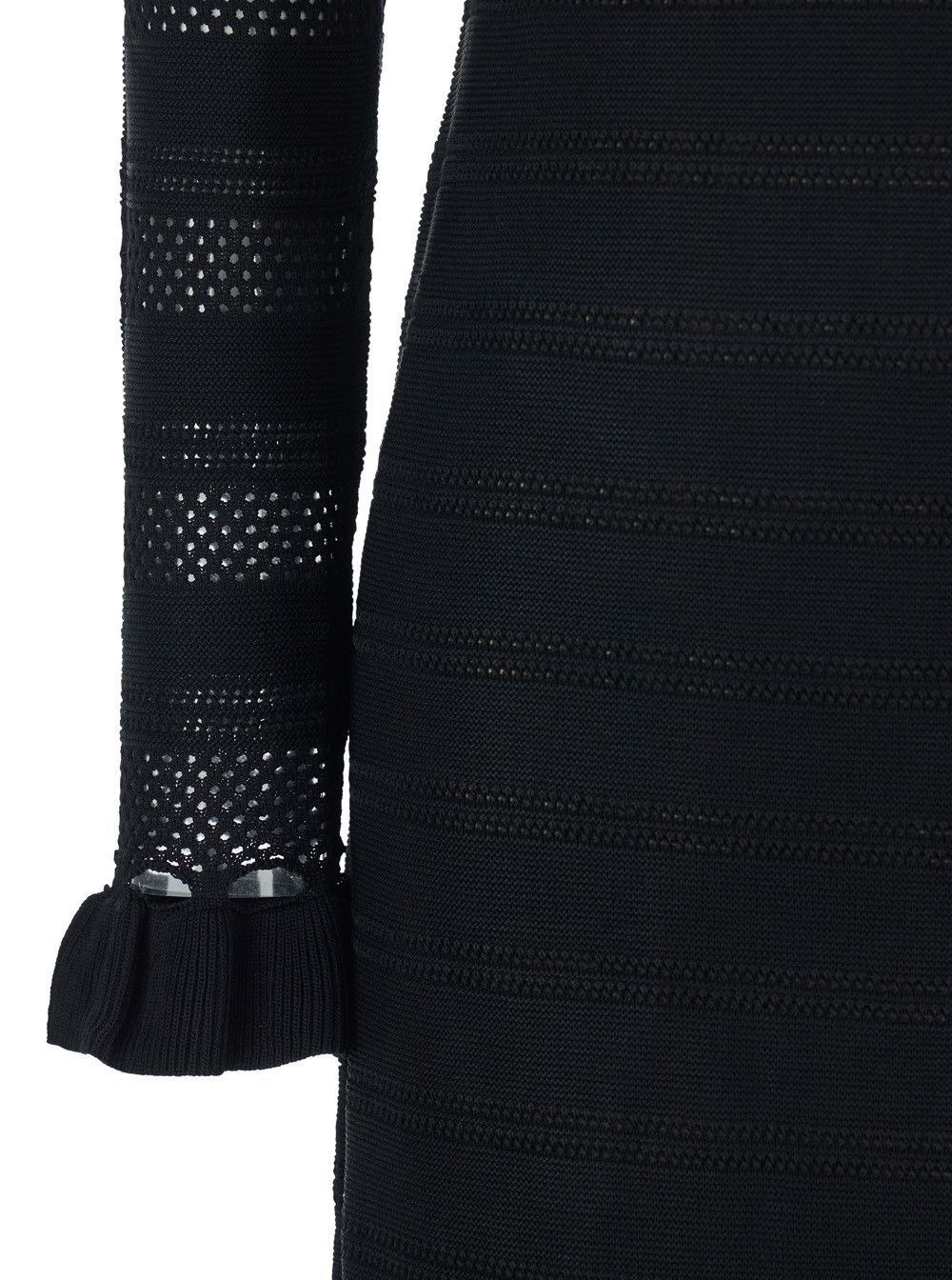 TWINSET Long Dress with Ruffles and Perforated Design Size M / US 6-8 / IT 42-44 - 3 Thumbnail