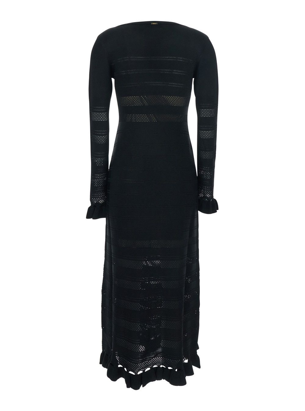 TWINSET Long Dress with Ruffles and Perforated Design Size M / US 6-8 / IT 42-44 - 2 Thumbnail