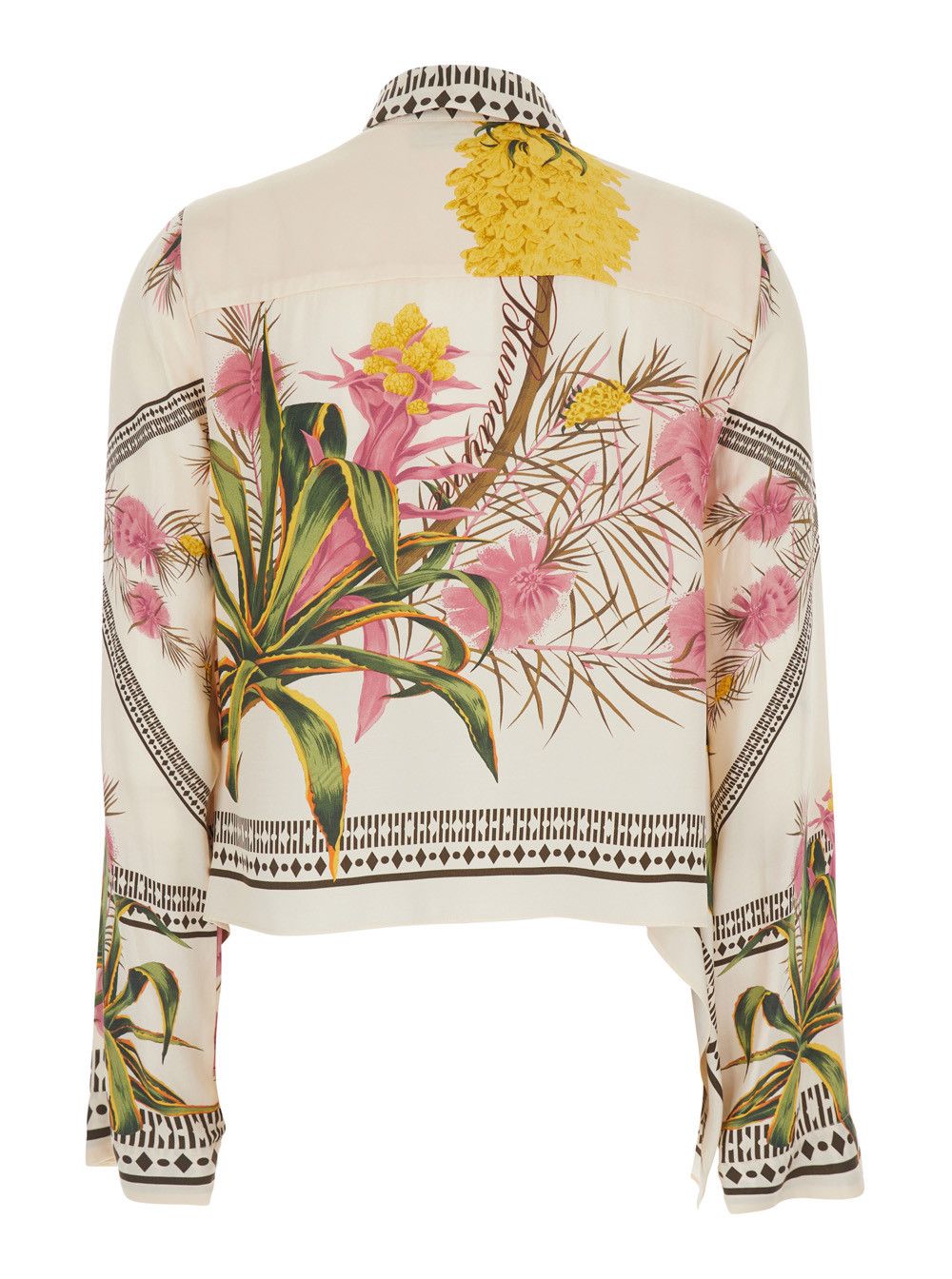Blumarine Shirt with Pointed Collar and All-Over Floral Print in Multicolor Viscose for Women Size M / US 6-8 / IT 42-44 - 2 Thumbnail