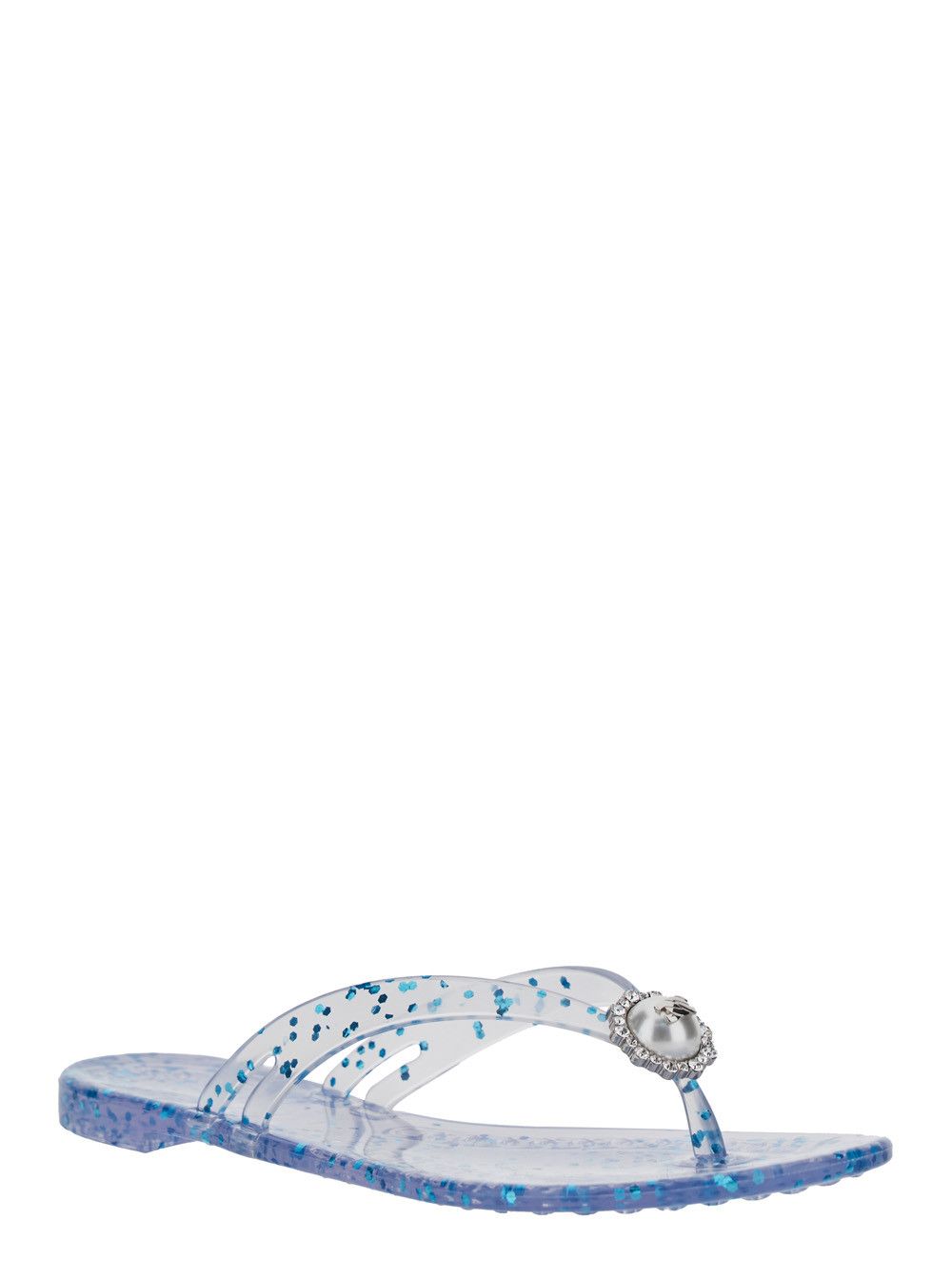 Casadei Multicolor Crystal-Embellished Flip-Flop Sandal in PVC for Women Size US 7 / IT 37 - 2 Thumbnail