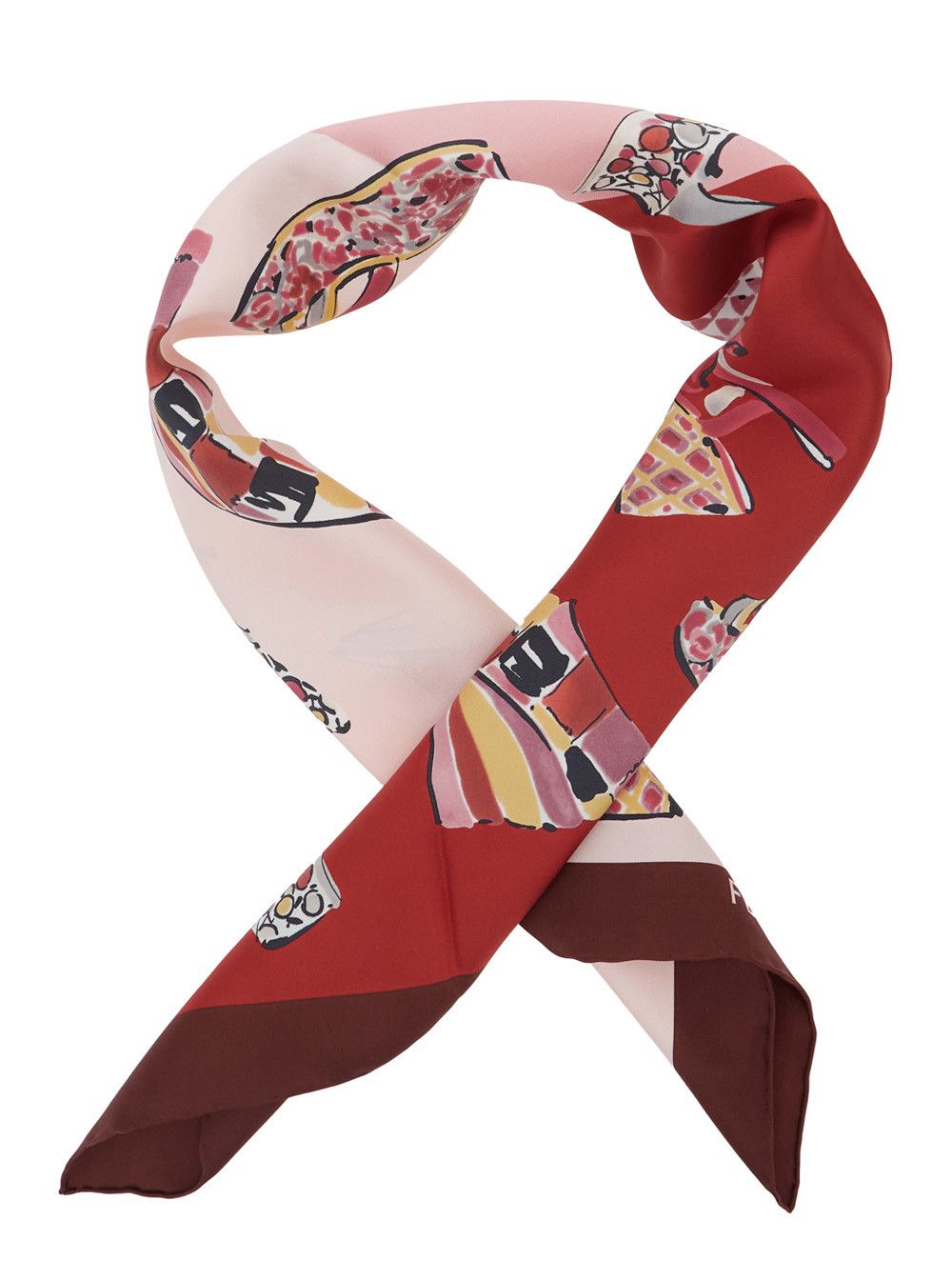 Salvatore Ferragamo Multicolor Scarf with All-Over Printed Motif and Logo Lettering In Silk for Women Size ONE SIZE - 2 Thumbnail