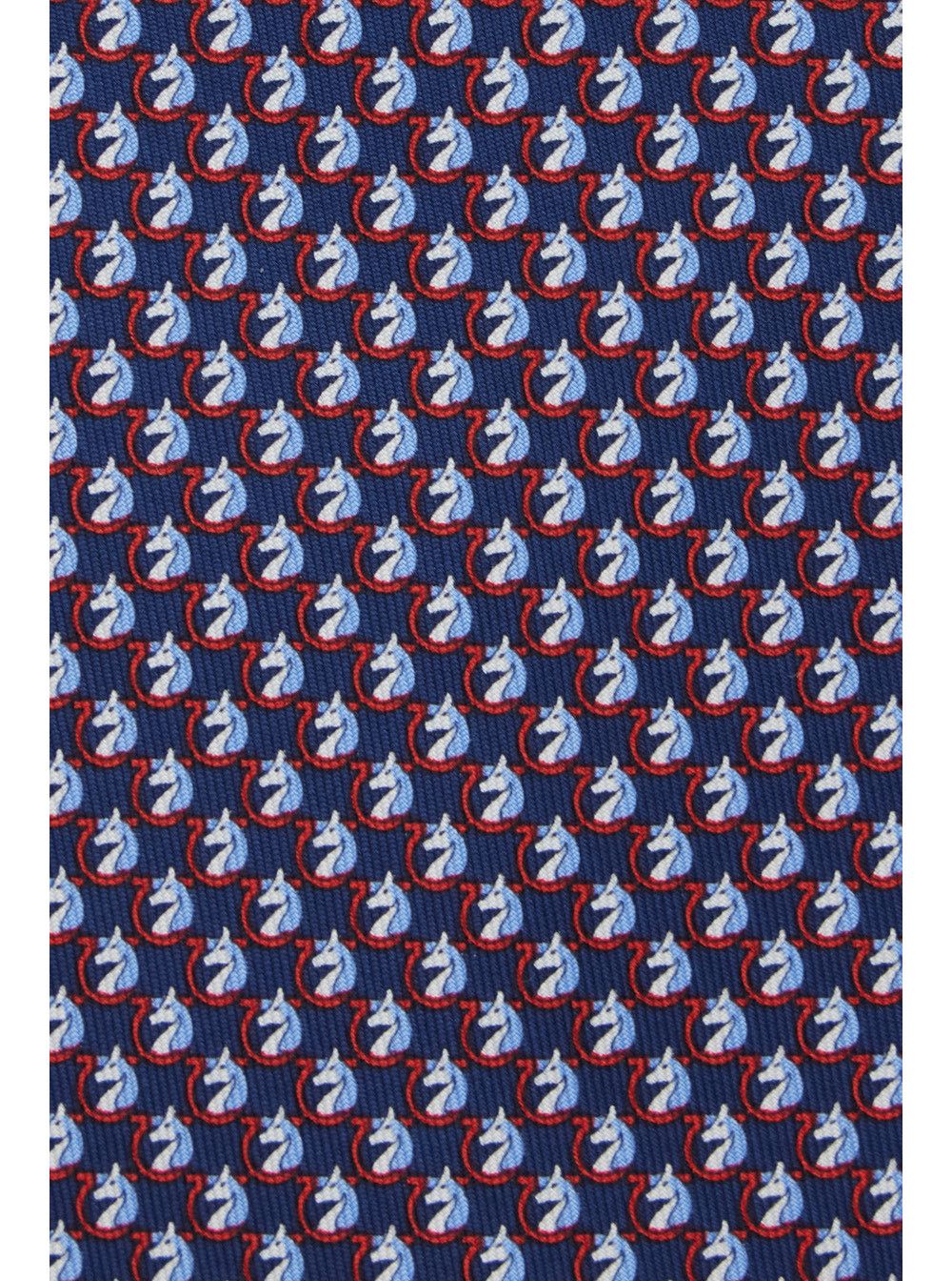 Blue Tie with Rear Tie Closure and All-Over Gancini Print in Silk Man