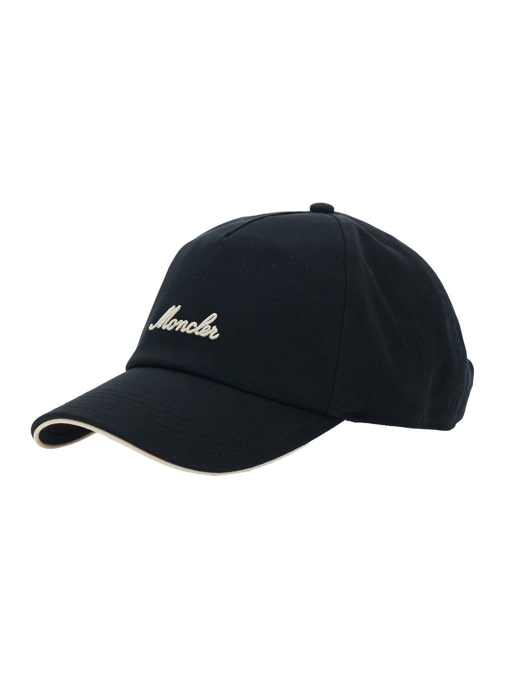 Moncler Black Baseball Cap with logo lettering on the front in Cotton Men Size ONE SIZE - 3 Thumbnail
