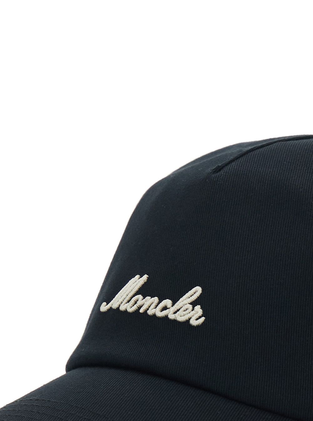 Moncler Black Baseball Cap with logo lettering on the front in Cotton Men Size ONE SIZE - 2 Thumbnail