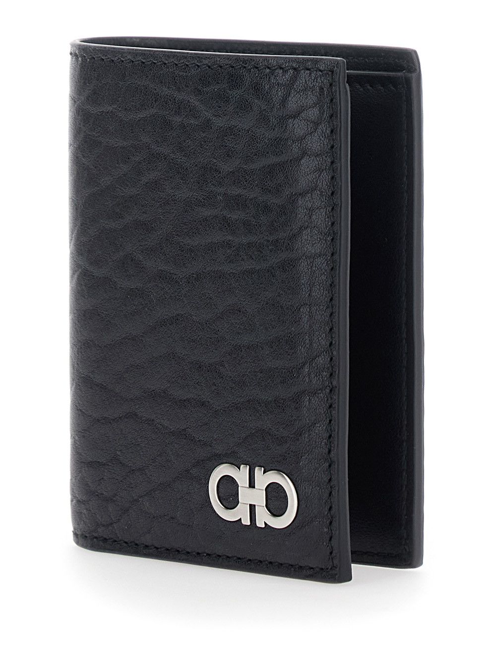 Salvatore Ferragamo Black Bi-Fold Wallet with Gancini Plaque on the Front in Leather Man Size ONE SIZE - 2 Thumbnail