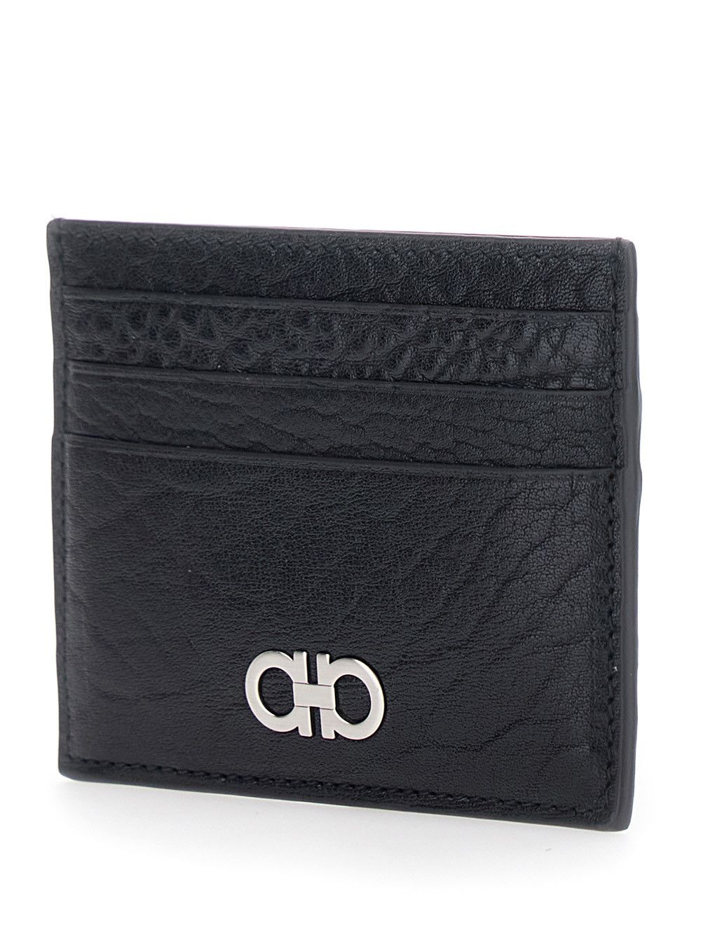 Salvatore Ferragamo Black Card Holder with Gancini Plaque on the Front in Leather Man Size ONE SIZE - 2 Thumbnail