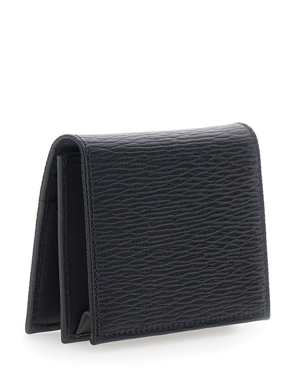 Salvatore Ferragamo 'Revival' Black Cardholder with Gancini buckle on Tone-on-Tone in Leather Man Size ONE SIZE - 3 Thumbnail