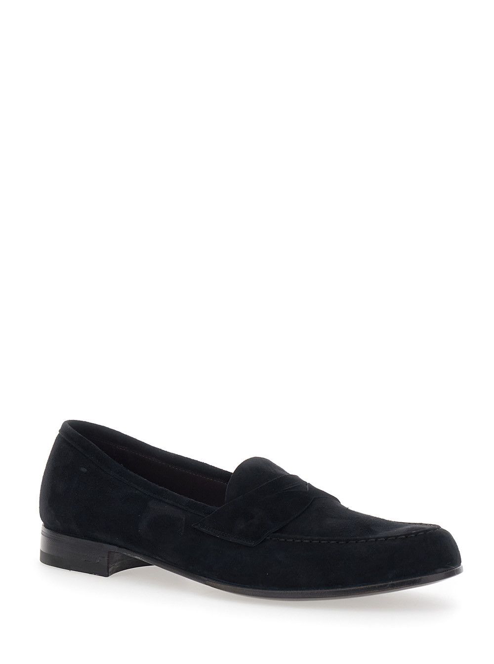 Lidfort Loafers Blue with Rounded Toe and Contrast Stitching in Suede Men Size US 11 / EU 44 - 2 Thumbnail