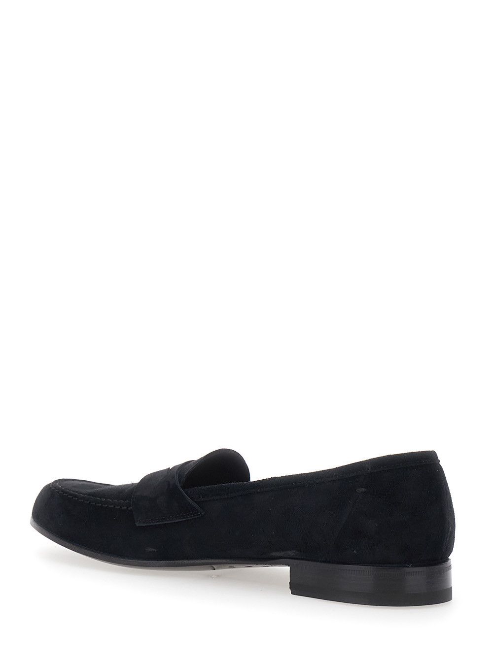 Lidfort Loafers Blue with Rounded Toe and Contrast Stitching in Suede Men Size US 9 / EU 42 - 3 Thumbnail