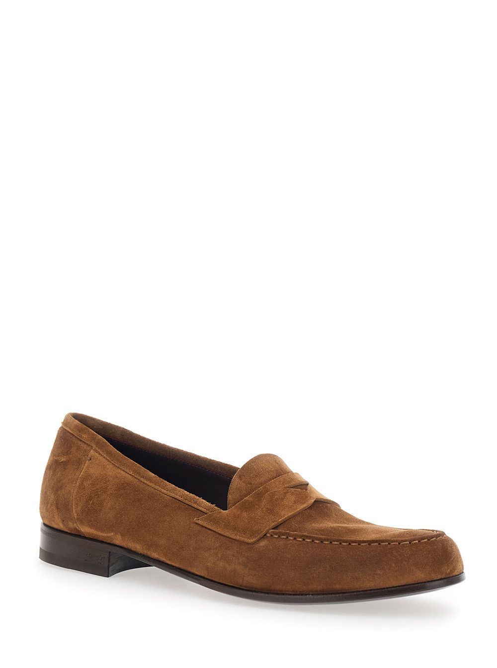 Lidfort Loafers 'LIDFORT' Brown with Rounded Toe and Contrast Stitching in Suede Men Size US 9 / EU 42 - 2 Thumbnail