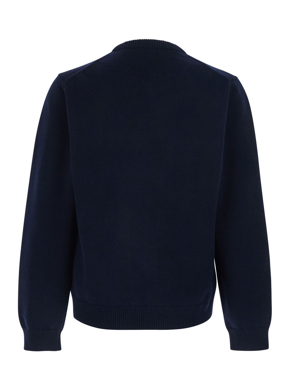 Gucci Blue Crew Neck Sweater with Logo Embroidery on the Front in Wool for Men Size US L / EU 52-54 / 3 - 2 Thumbnail