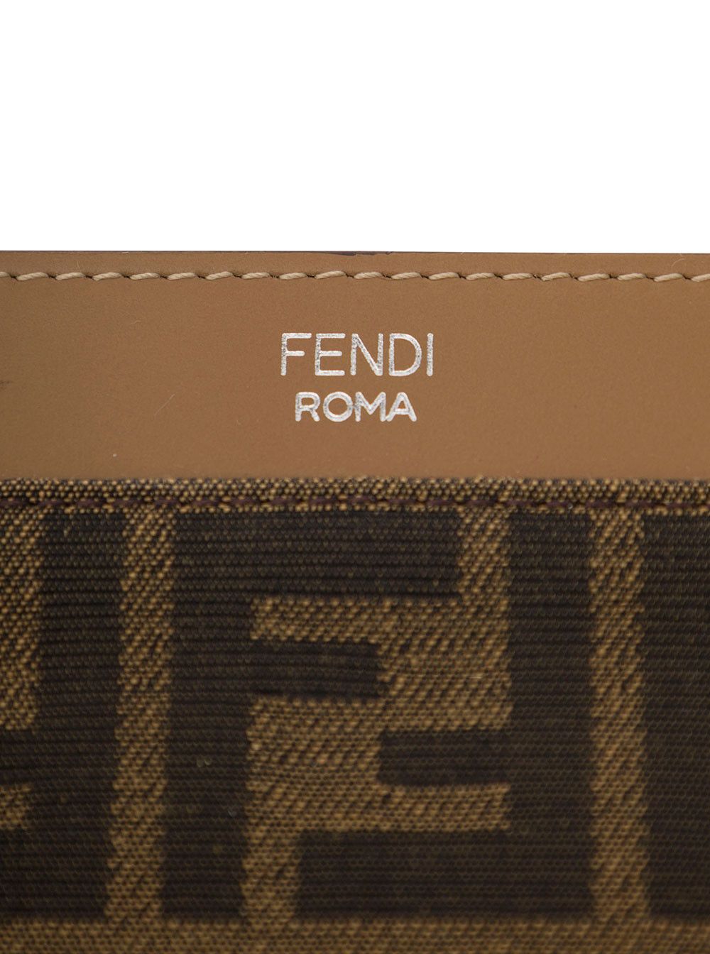 Fendi Brown Flat Pouch with Jacquard Motif in Cotton Blend Man Size ONE SIZE - 3 Thumbnail