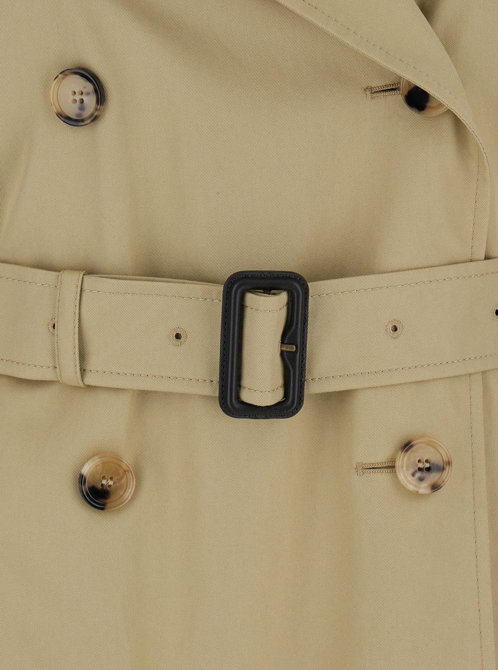 Burberry 'Castleford' Beige Double-breasted Trench Coat with Waist Belt in Cotton Blend Women Size XS / US 0-2 / IT 36-38 - 3 Thumbnail