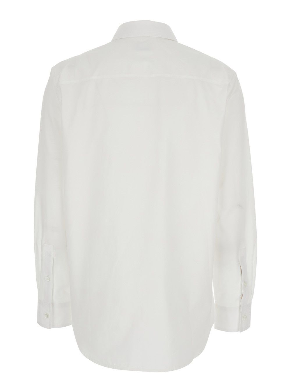 Burberry 'Ellora' White Shirt with Pointed Collar and Tone-on-Tone Embroidered Logo in Cotton Woman Size XS / US 0-2 / IT 36-38 - 2 Thumbnail