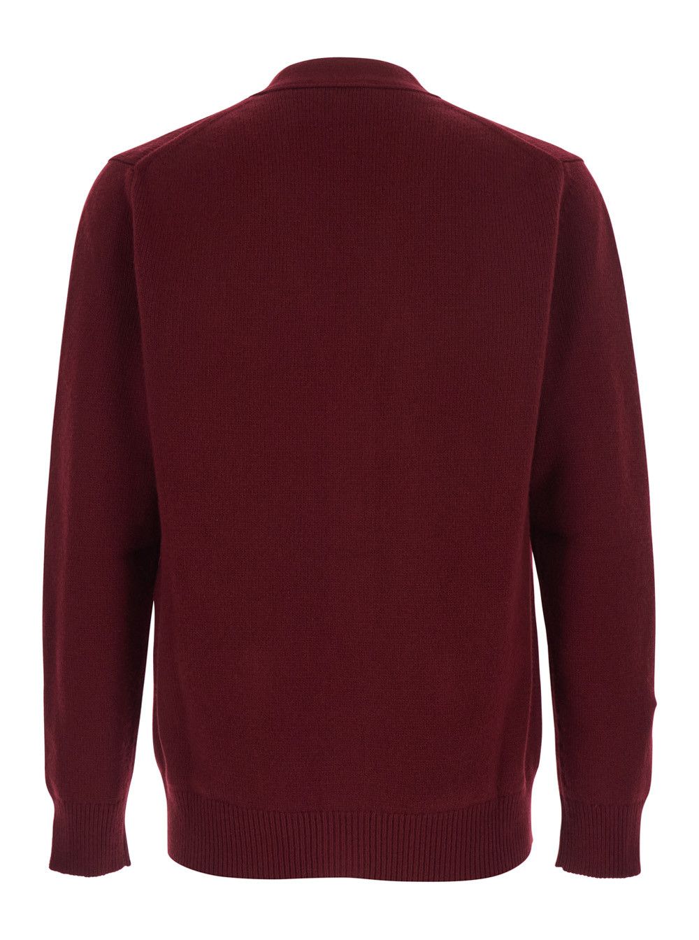 Gucci Bordeaux Cashmere Cardigan with V-Neck and GG Embroidery for Men Size US M / EU 48-50 / 2 - 2 Thumbnail