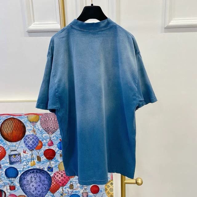 Balenciaga Balenciaga Blue Letter Short Sleeve Size US L / EU 52-54 / 3 - 2 Thumbnail