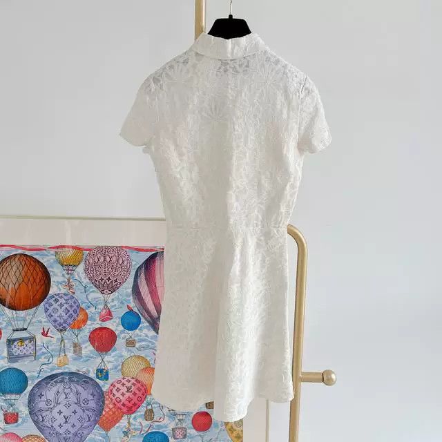 Valentino Valentino White Jacquard Short Dress Size US M / EU 48-50 / 2 - 2 Thumbnail