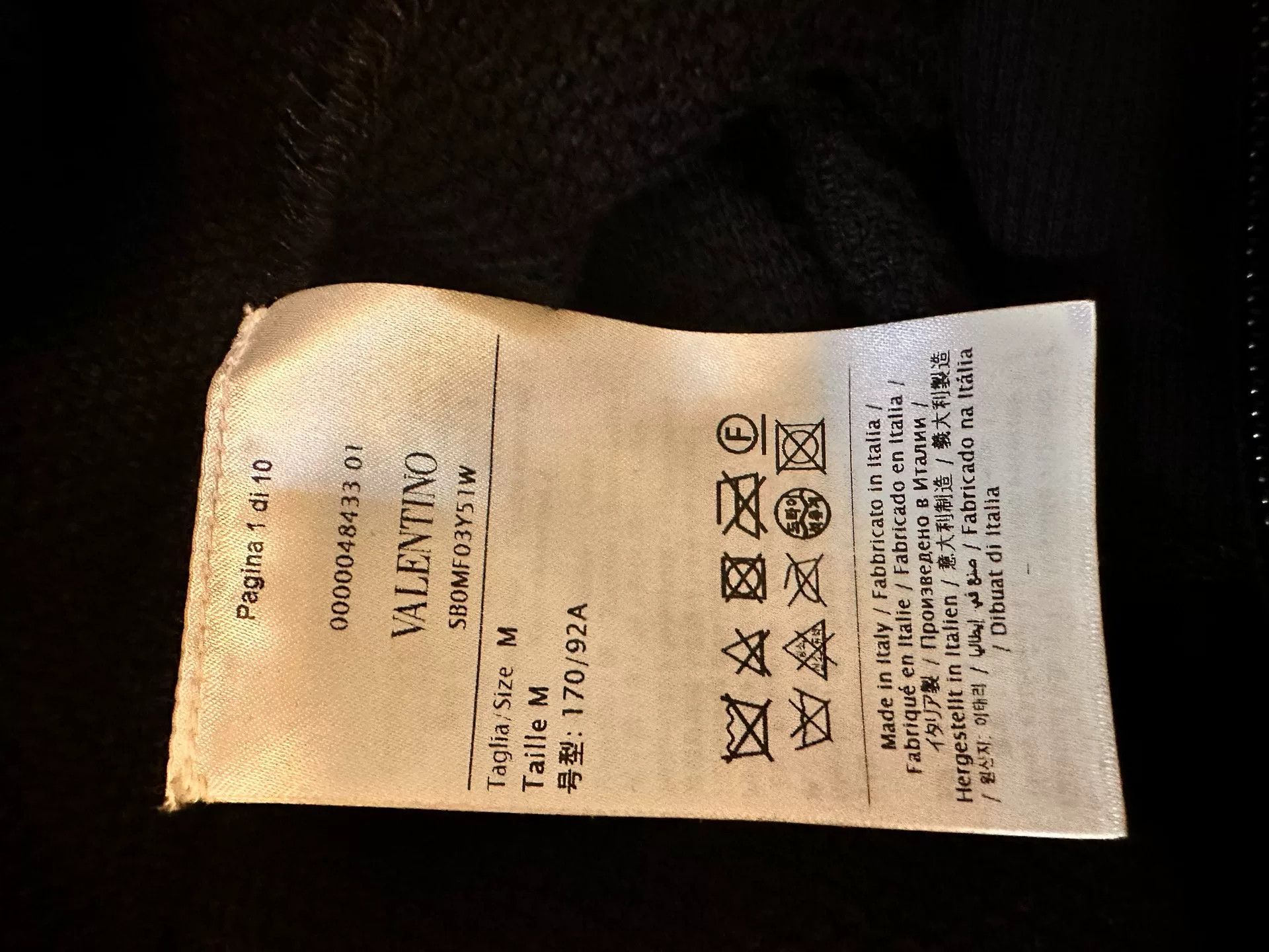 Valentino Valentino Black Sequined Hoodie Size US M / EU 48-50 / 2 - 6 Thumbnail