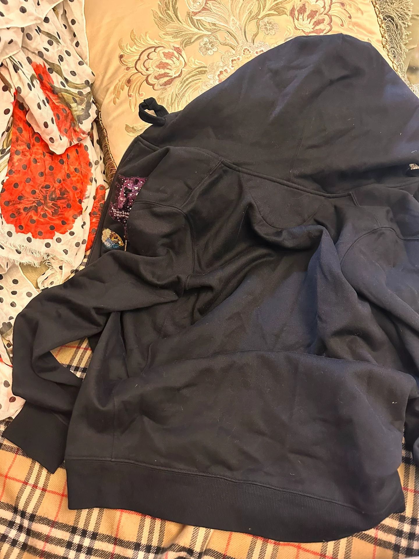 Valentino Valentino Black Sequined Hoodie Size US M / EU 48-50 / 2 - 8 Thumbnail