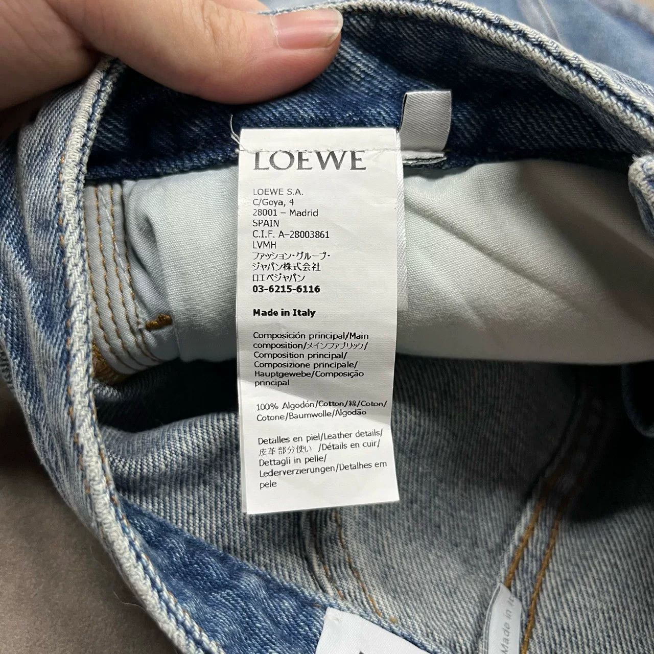 Loewe Loewe Blue Denim Mini Skirt with Leather Patch Size US 34 / EU 50 - 6 Thumbnail