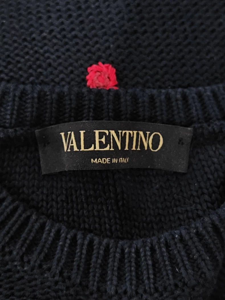 Valentino Valentino Black Embroidered Sweater Dress Size US S / EU 44-46 / 1 - 9 Thumbnail