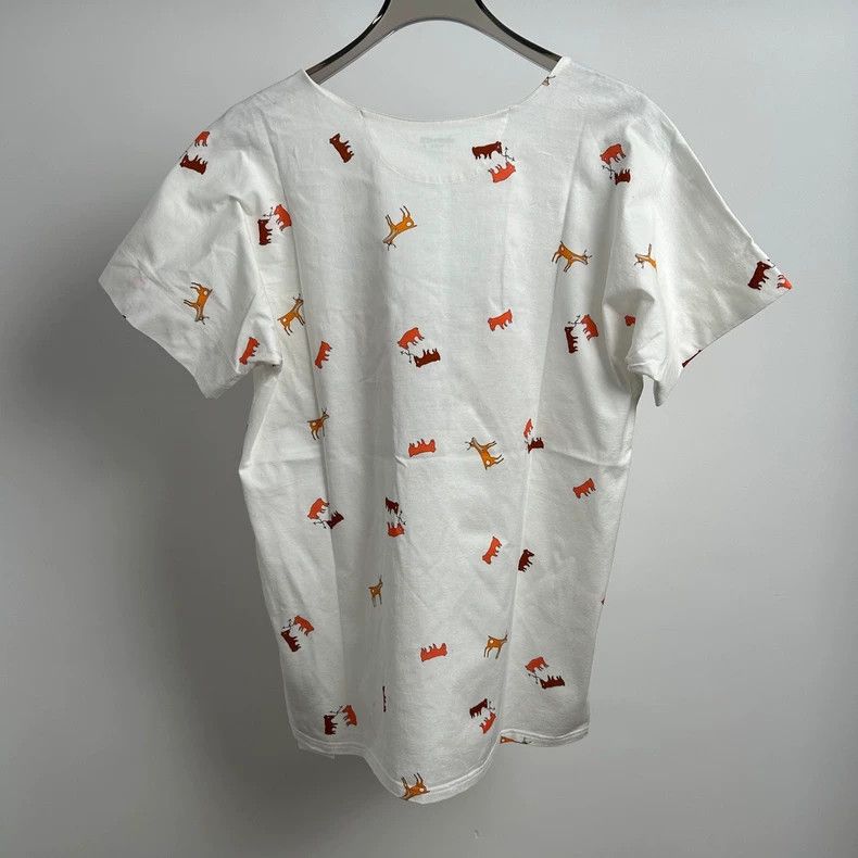 Hermes Hermes White Printed Short Sleeve Top Size US S / EU 44-46 / 1 - 2 Thumbnail