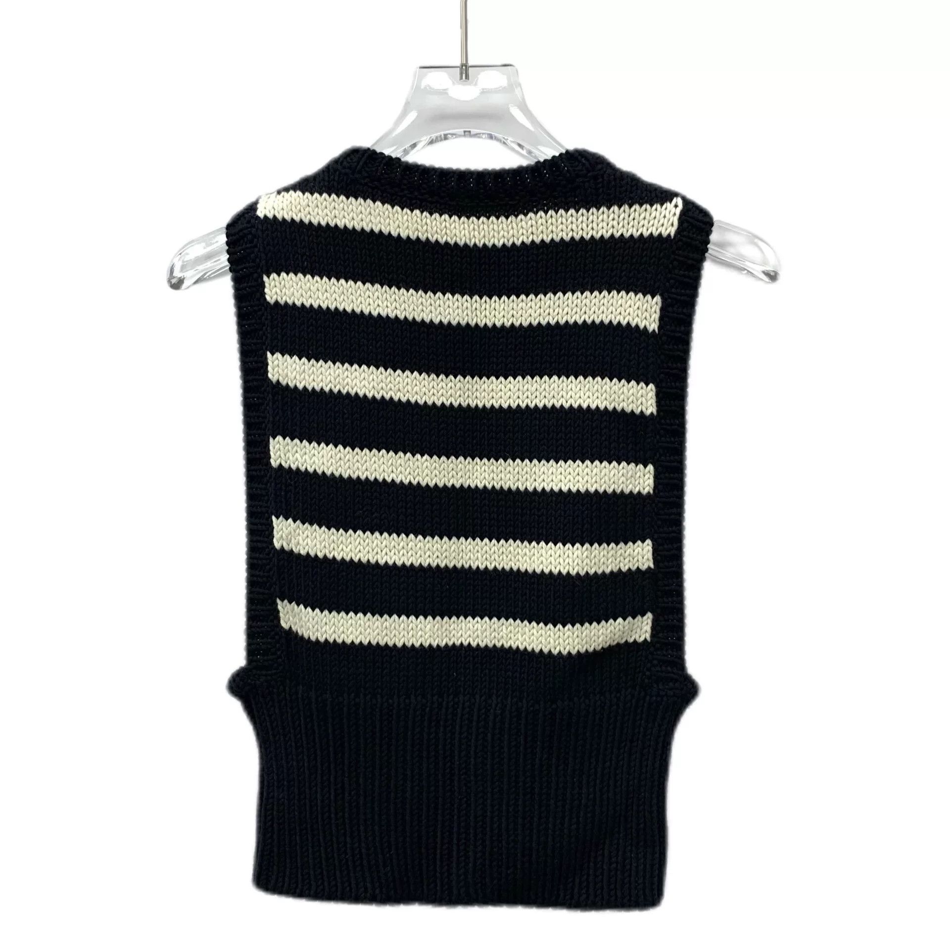 Dior christian dior black striped sleeveless top Size US XXS / EU 40 - 2 Thumbnail