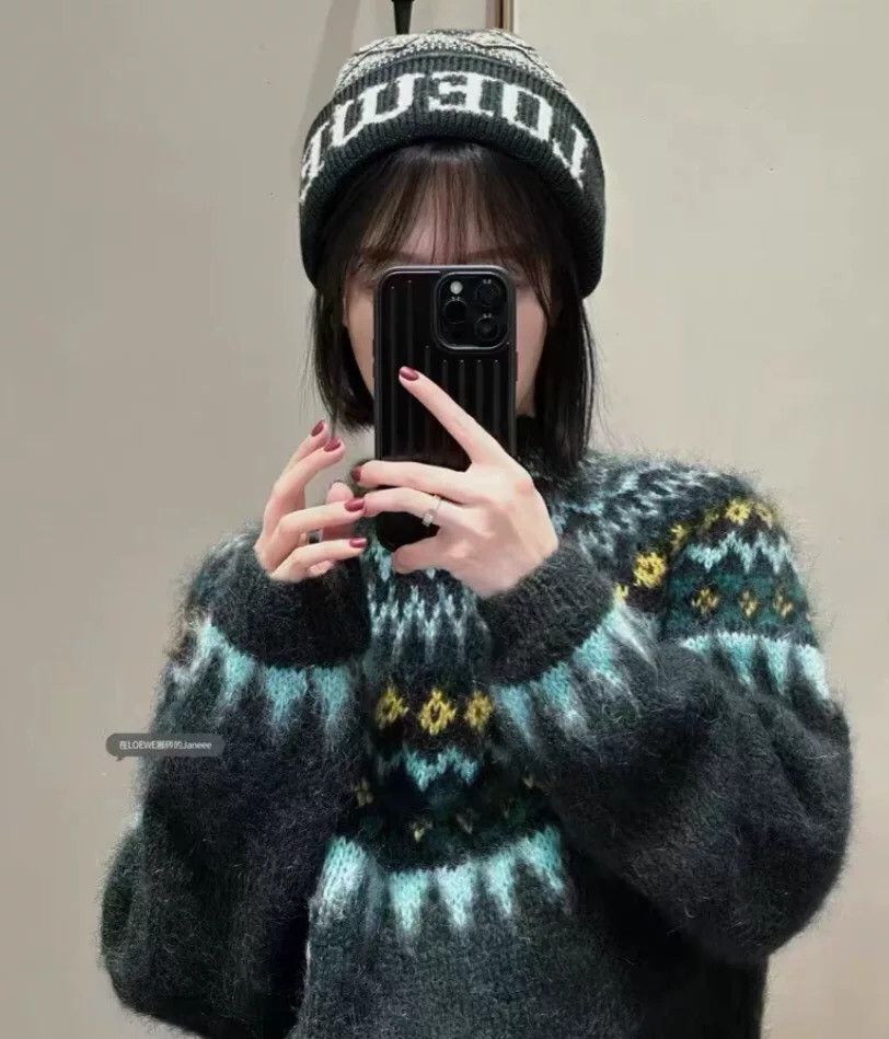 Loewe Loewe Green Animal Jacquard Mohair Sweater Size US S / EU 44-46 / 1 - 8 Thumbnail