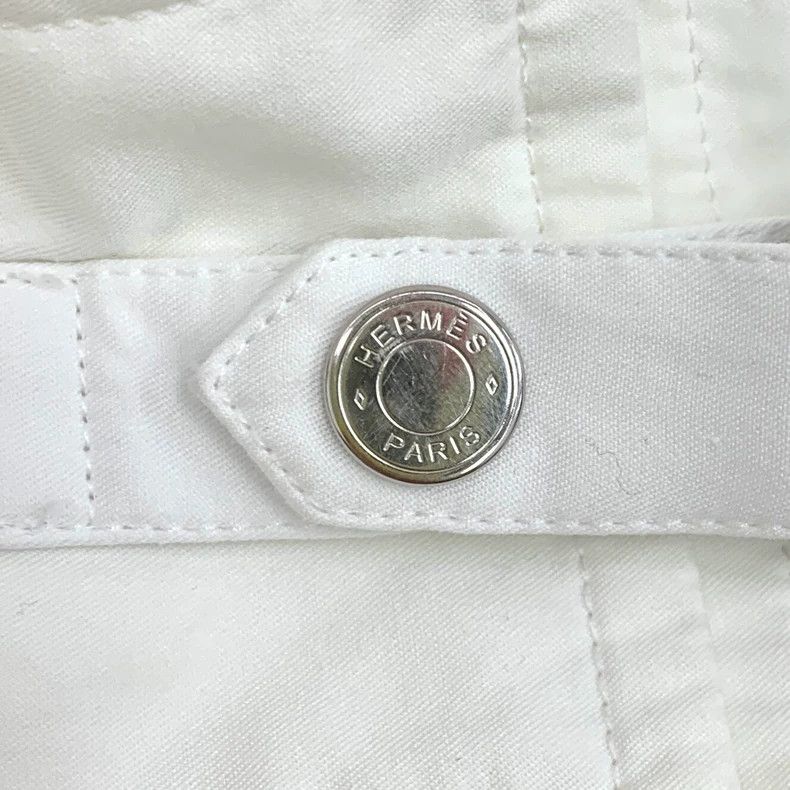 Hermes Hermes White Cotton Zip Shirt Jacket Size US XS / EU 42 / 0 - 5 Thumbnail