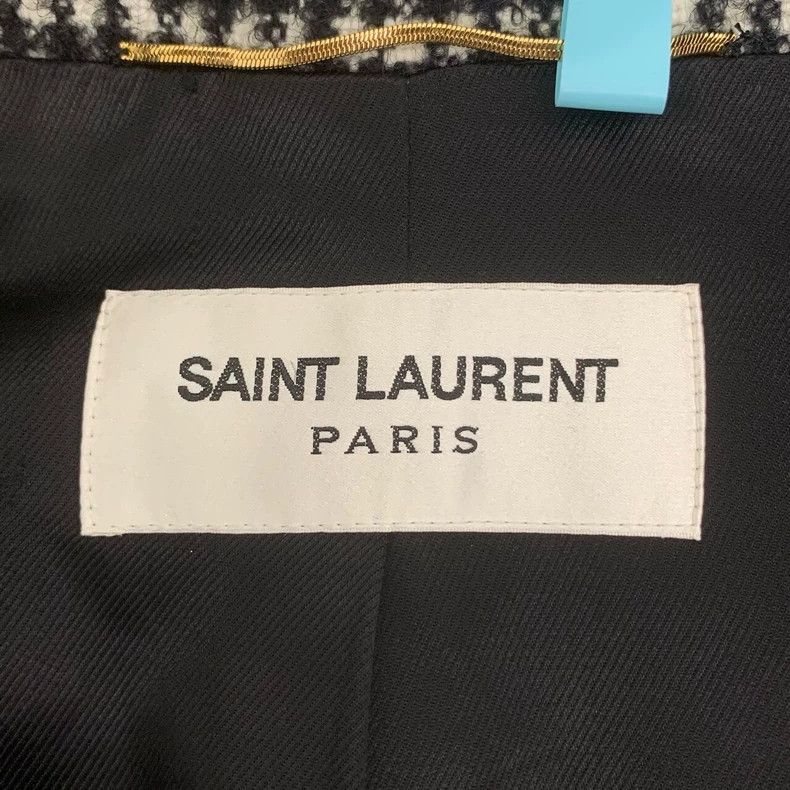 Saint Laurent Paris Saint Laurent Houndstooth Wool Blend Coat Size US S / EU 44-46 / 1 - 6 Thumbnail