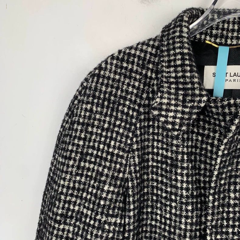 Saint Laurent Paris Saint Laurent Houndstooth Wool Blend Coat Size US S / EU 44-46 / 1 - 3 Thumbnail