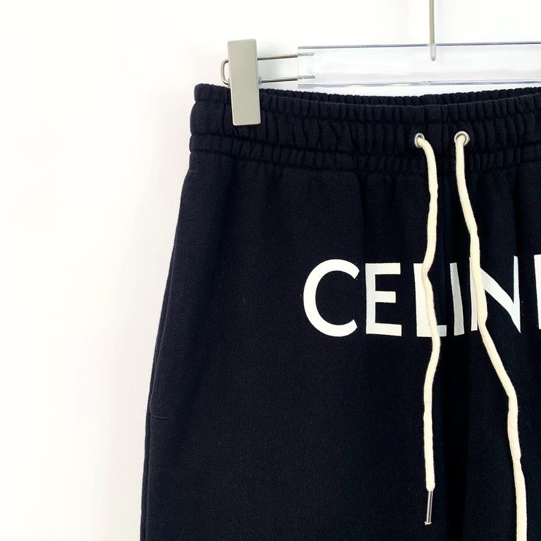 Celine Celine Black Logo Cotton Sweatpants Size US 38 / EU 54 - 3 Thumbnail