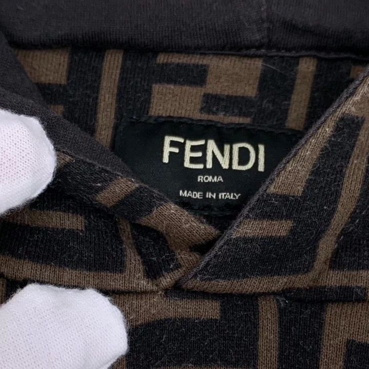 Fendi Fendi Brown Logo Print Hoodie Sweatshirt Size US L / EU 52-54 / 3 - 8 Thumbnail