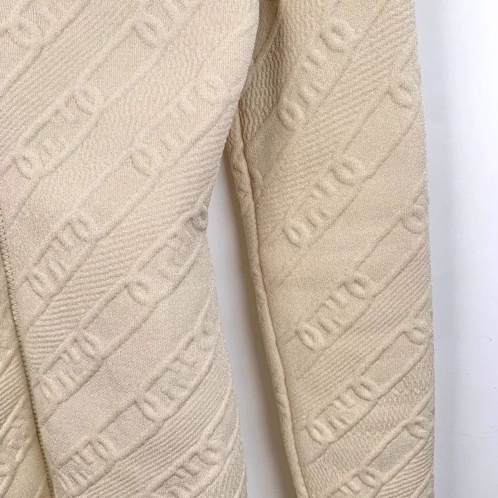 Fendi Fendi Beige Logo Knit Zip Dress Size US M / EU 48-50 / 2 - 4 Thumbnail