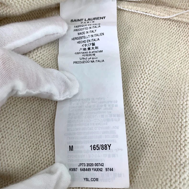 Saint Laurent Paris Saint Laurent Beige Knit Cardigan Coat Size US M / EU 48-50 / 2 - 6 Thumbnail